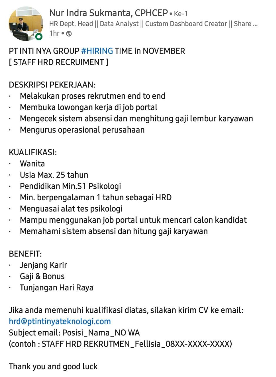 STAFF HRD RECRUIMENT